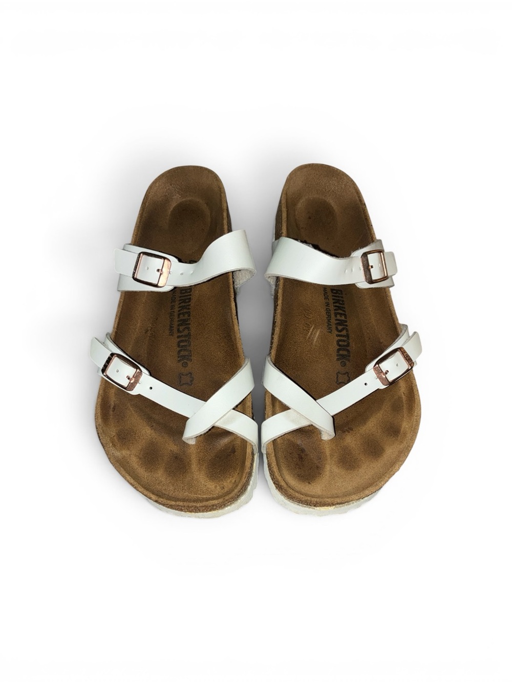 Birkenstock Mayari Strappy Toe Loop Sandals White Women's 9